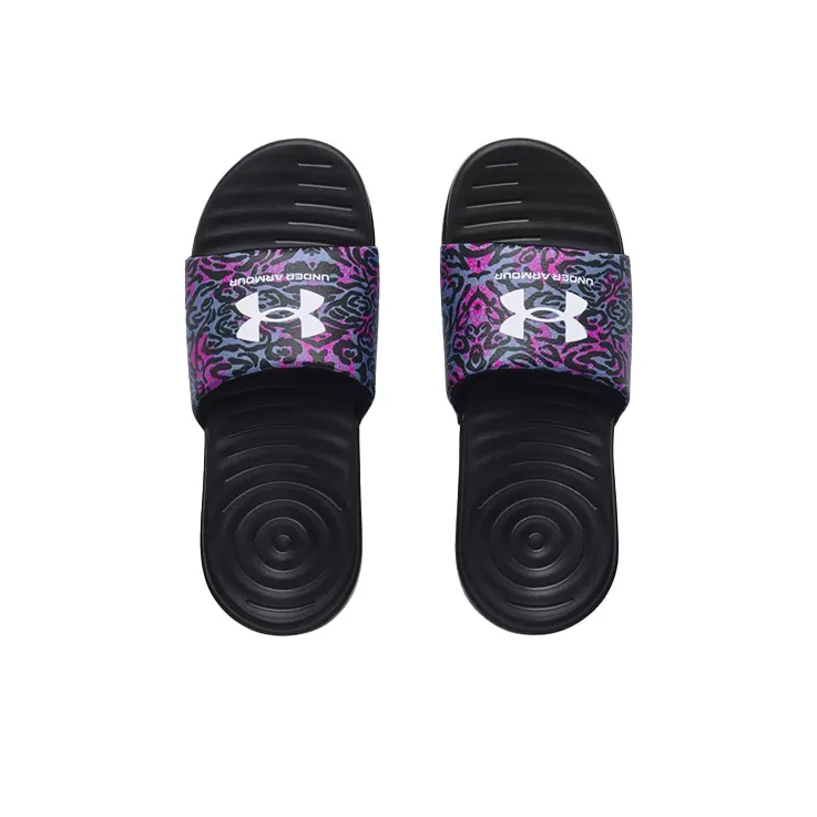 Under Armour Ansa Graphic Slipper Black/Purple Women's-2