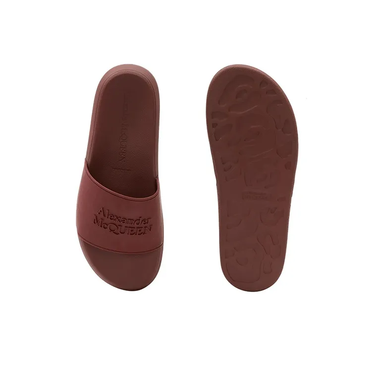 Alexander McQueen Pool Slides Burgundy-4