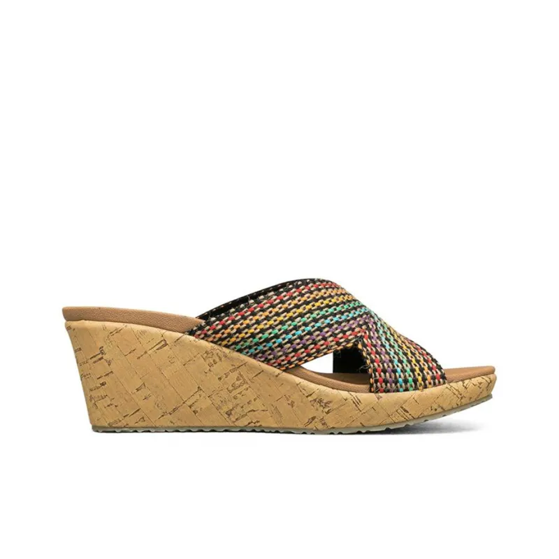 Skechers Cali Beverlee Rubber Sole Odor Resistant Slide Slippers Women's Coffee Color-1