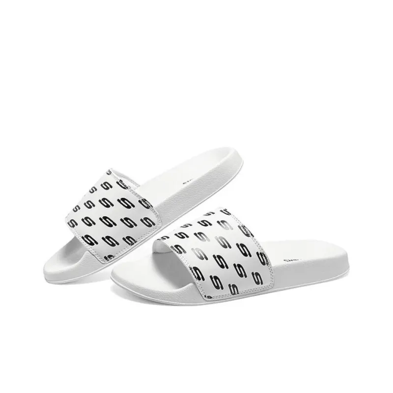Skechers Side Lines 2 Sports Slippers Women's Black White-3