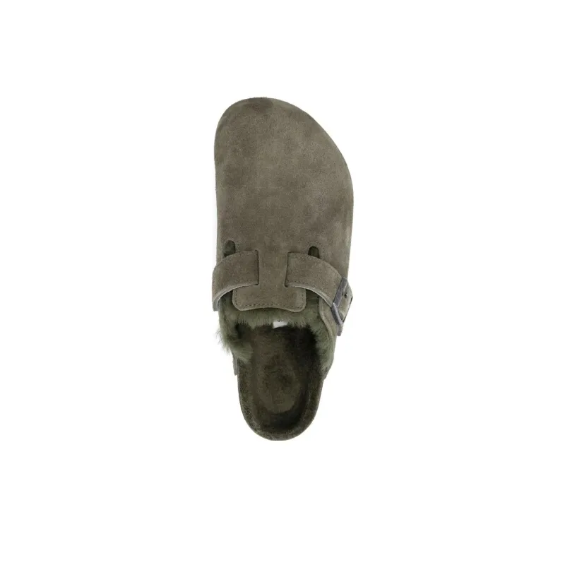 Birkenstock Boston Closed Toe Slippers Men's Gray Green-3