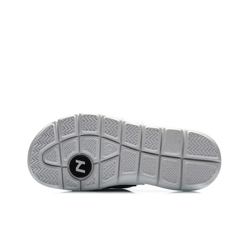LiNing WOW Rubber Sole Quiet Abrasion Resistant Slide Slippers Men's Black-4