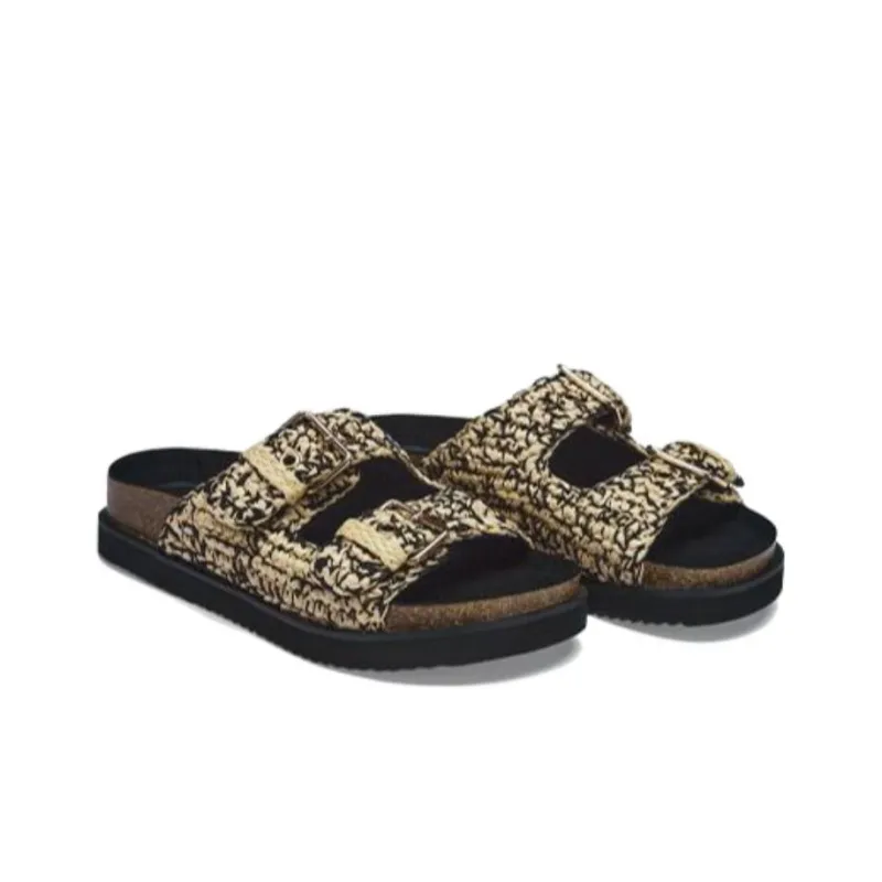 73Hours Quick Drying, Slip Resistant, Odor Resistant Slide Slippers Women's Black Apricot-3