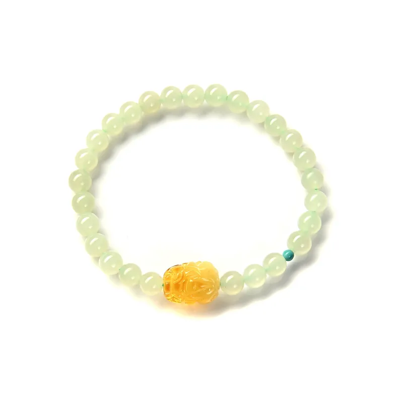 Abby's Wonderland Hetian Jade Beeswax Hetian Jade Bracelets Women's Green Jade-1