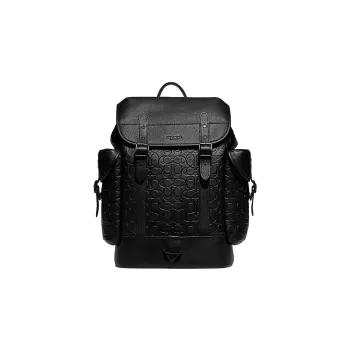 COACH Hitch Cow Leather Backpack Large Size Men's Black