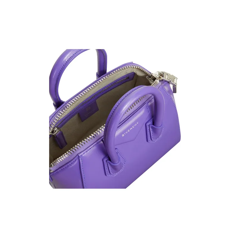 GIVENCHY Antigona Calfskin Shoulder Bag Crossbody Bag Handbag Mini Women's Purple-4