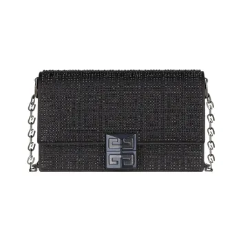 Givenchy 4G With Lambskin Shoulder Bag Crossbody Bag Small Size Women's Black