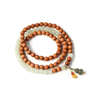 Abby's Wonderland Hetian Jade Barbie Sandalwood Hetian Jade Bracelets Unisex Green Jade