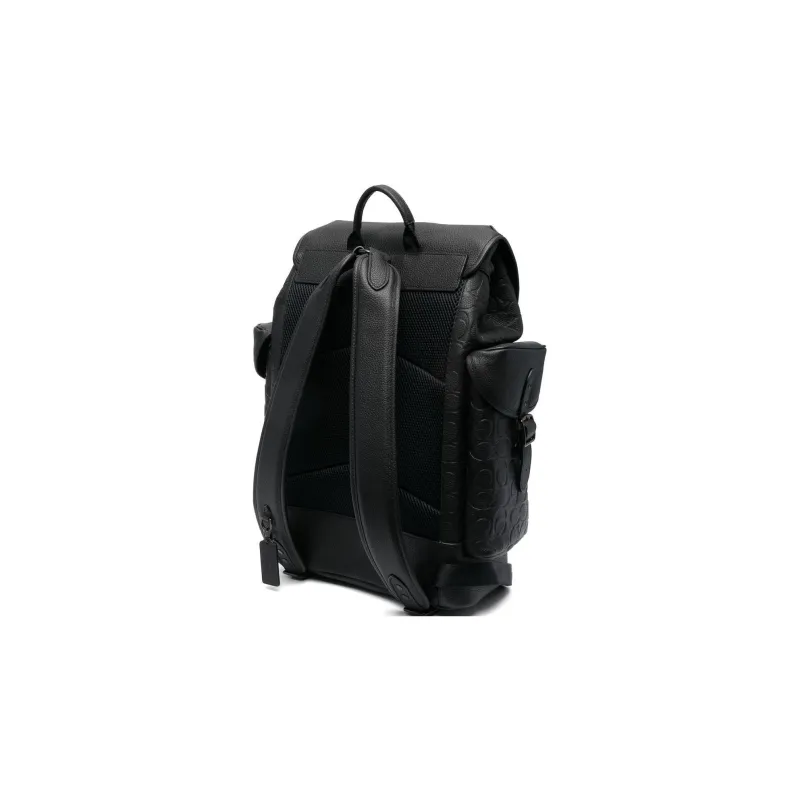 COACH Hitch Cow Leather Backpack Large Size Men's Black-2