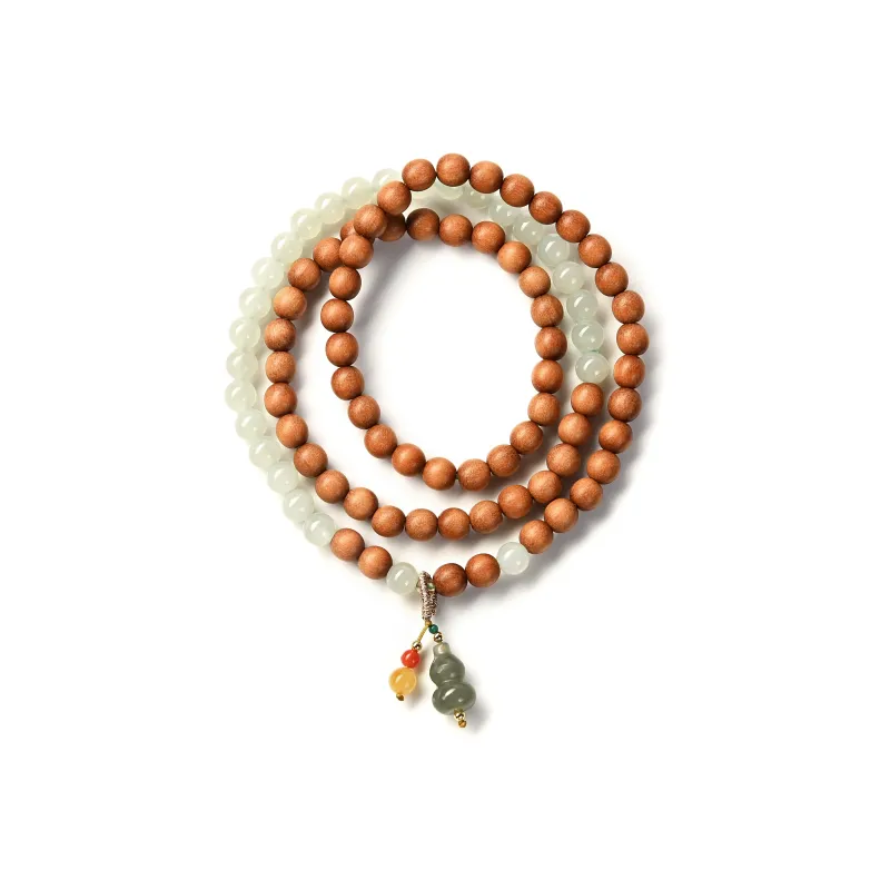 Abby's Wonderland Hetian Jade Barbie Sandalwood Hetian Jade Bracelets Unisex Green Jade-1