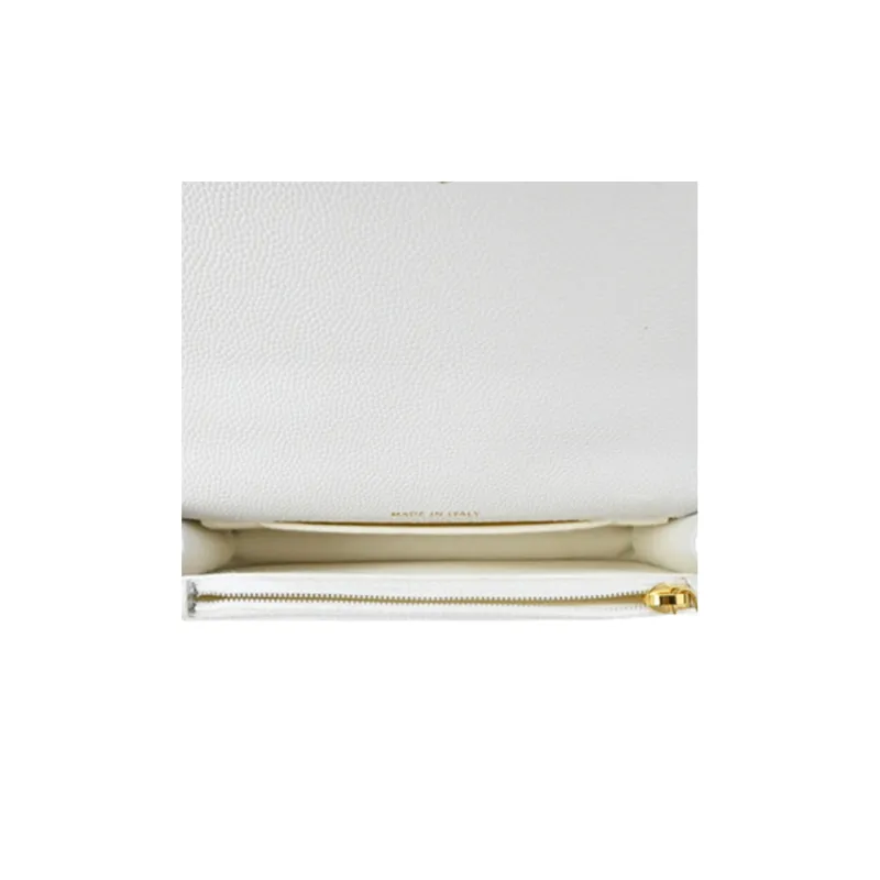 CHANEL WOC Grain Embossed Cow Leather Clutch, Shoulder Bag, Crossbody Bag Mini Women's White-4