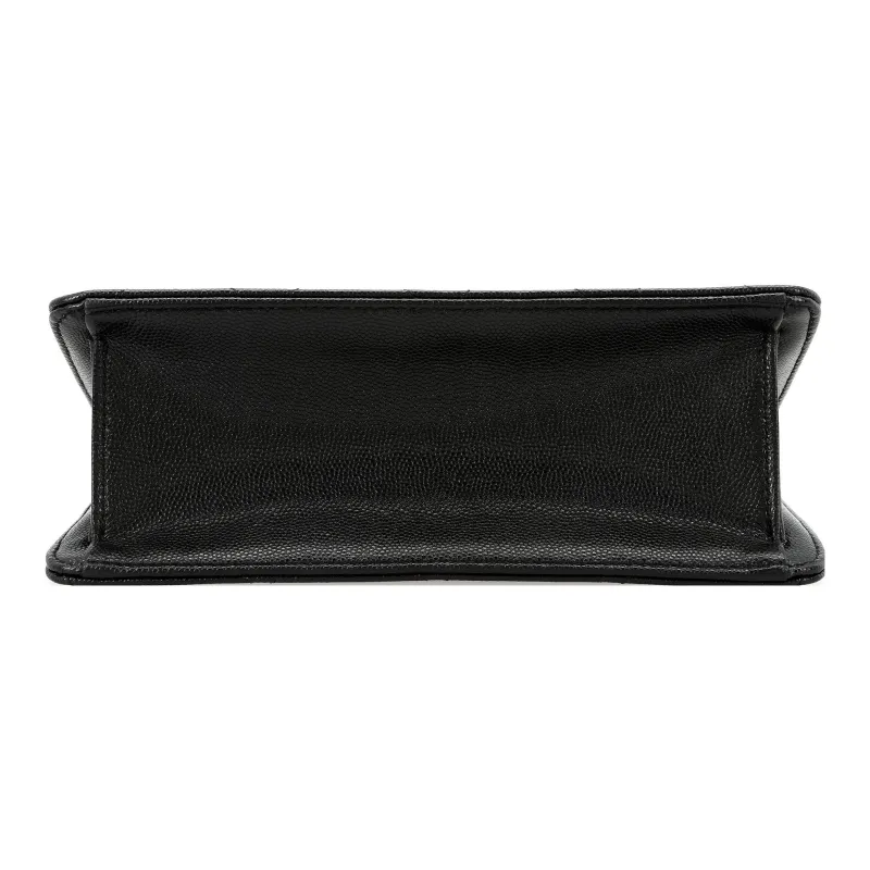 CHANEL Grain Embossed Calfskin Flap Bag, Shoulder Bag, Crossbody Bag Trumpets Women's Black-3