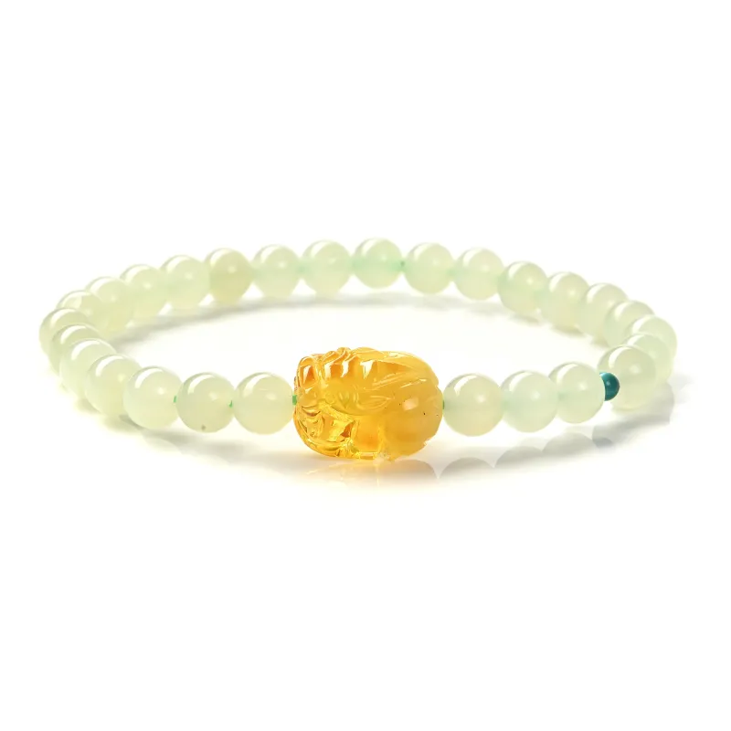Abby's Wonderland Hetian Jade Beeswax Hetian Jade Bracelets Women's Green Jade-2