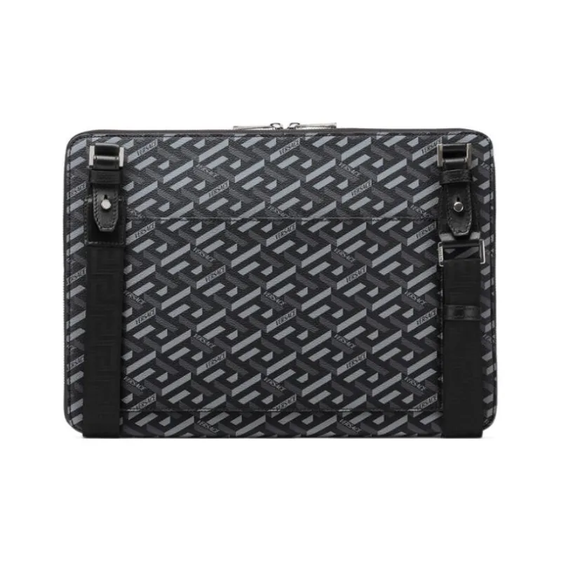 VERSACE Polyurethane Laptop Bag Handbag Crossbody Bag Regular Men's Black-2