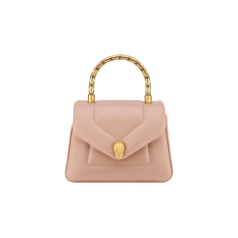 BVLGARI Serpenti Reverse Calfskin One Shoulder Handbags Small Size Women's Pink-0
