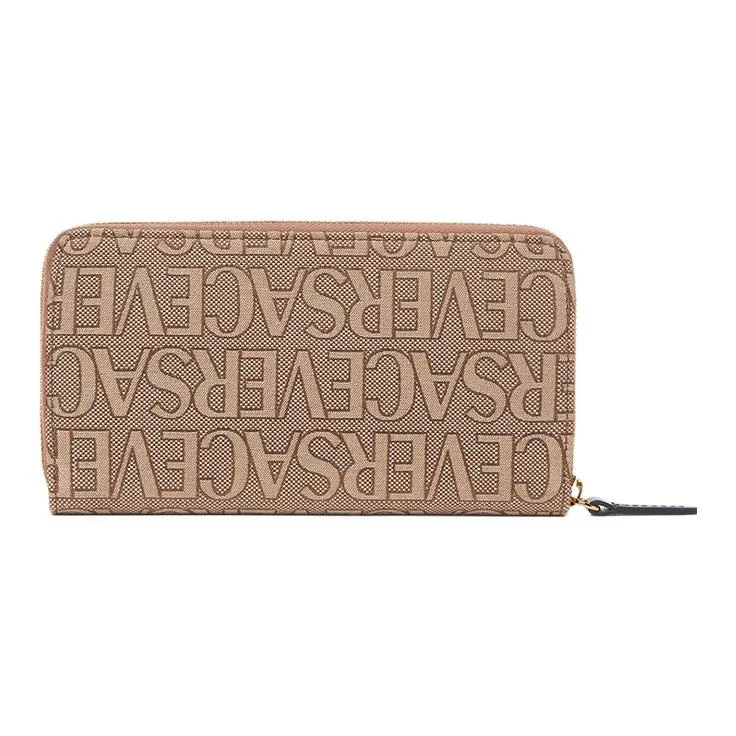 VERSACE La Medusa Cow Leather Decoration Wallet Women's Brown-1