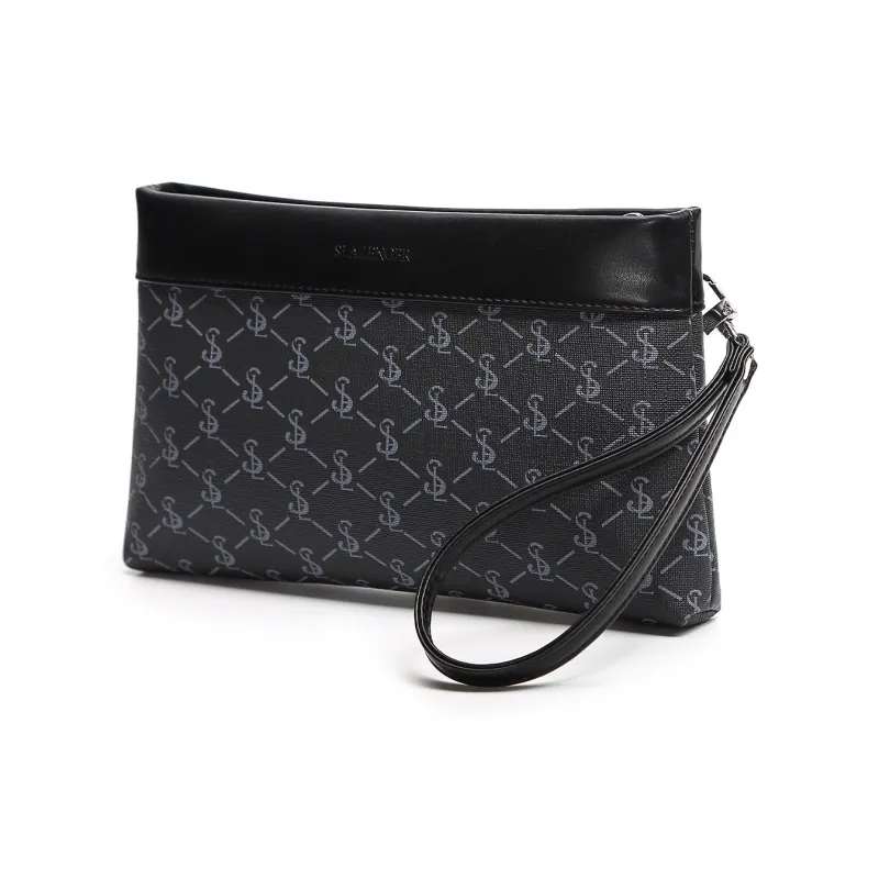 Slazenger PVC Cell Phone Pouch Envelope Bag Wallet Clutch Unisex Pattern Black-2