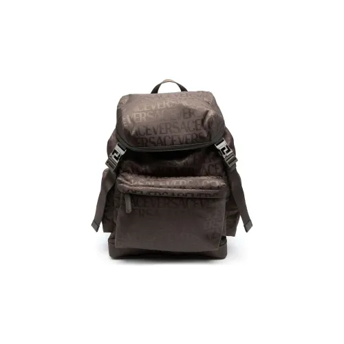 VERSACE Polyamide Backpack Regular Men's Brown