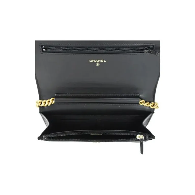 CHANEL Leboy Grain Calfskin Wallet, Shoulder Bag, Crossbody Bag Women's Black-4