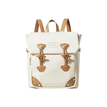 Miffy PU Messenger Bag Satchel Bag Backpack Medium Size Women's Khaki/Ecru