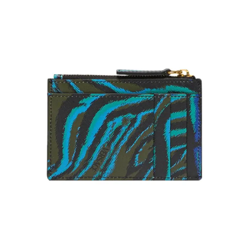 VERSACE Calfskin Card Holder Wallet Men's Multicolor-1