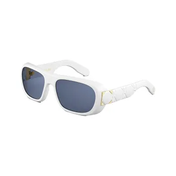 DIOR Plate Frame Square Sunglasses Women's White