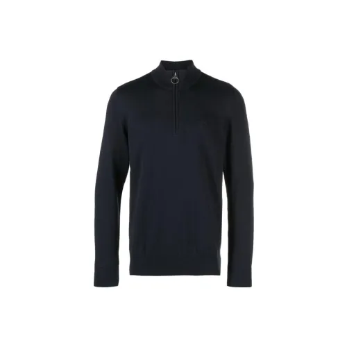 BARBOUR Logo-embroidered Half-zip Jumper