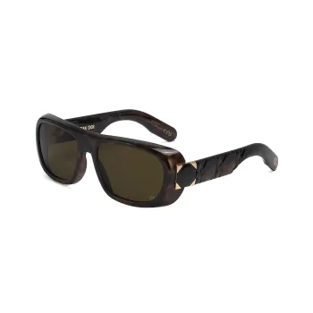 DIOR Plate Frame Square Sunglasses Unisex Tortoiseshell