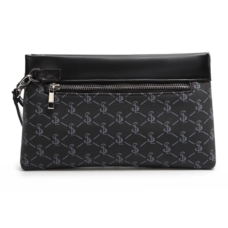 Slazenger PVC Cell Phone Pouch Envelope Bag Wallet Clutch Unisex Pattern Black-4