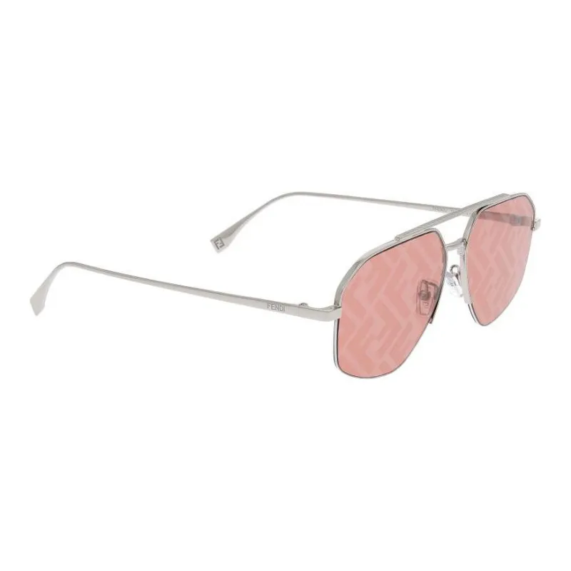 FENDI Metal Aviator Sunglasses Unisex Silver-1