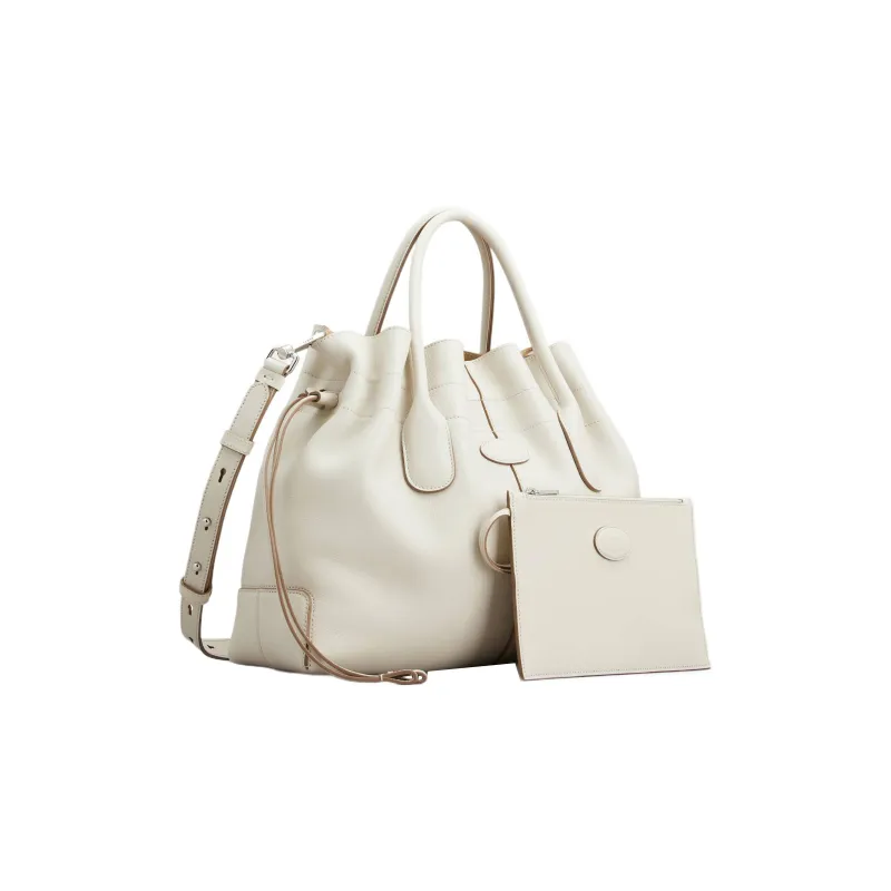 TOD'S Leather Shoulder Bag Crossbody Bag Handbag Small Size Women's Ecru-1