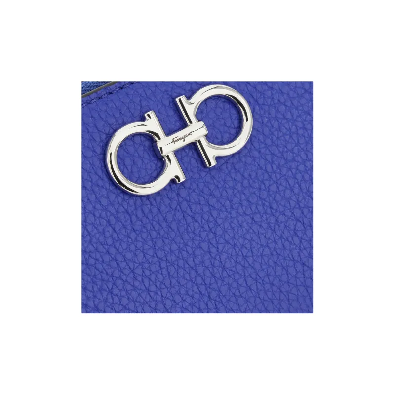 FERRAGAMO Cow Leather Card Holder Women's Blue-4