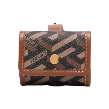 VERSACE Leather Wallet Men's Brown