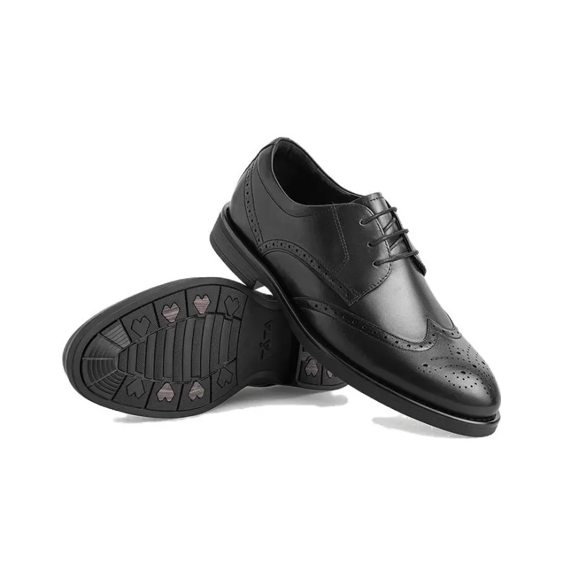 TATA Dress Shoes Men Low Top Black/Coffee-4