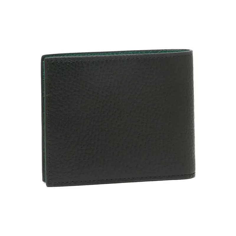 GUCCI Leather Wallet Regular Men's Black/Green-2