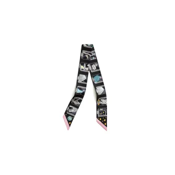 HERMES Silk Scarves Women's Black