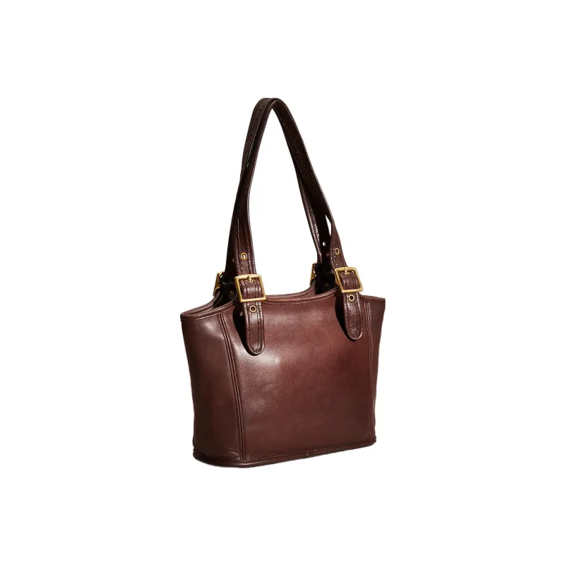 COACH Legacy Leather Tote Bag, Shopping Bag, Handbag, Shoulder Bag Tubas Women's Red Brown-1
