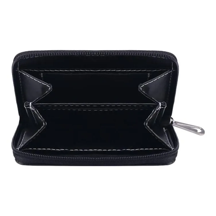 Nike Artificial Leather Clutch Wallet Card Holder Coin Purse Regular Unisex Black-2