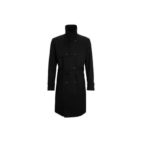 HUGO BOSS Trench Coats Men Black