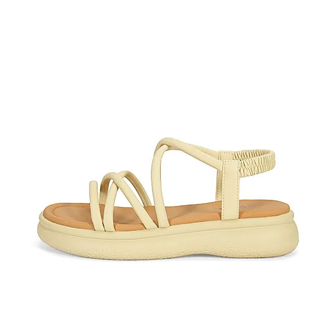 LESELE Beach Sandals Women's Black/Beige/Yellow-10
