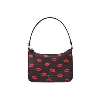 Kate Spade Sam Fabric Handbag Shoulder Bag Women's Black & Red