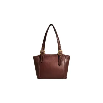 COACH Legacy Leather Tote Bag, Shopping Bag, Handbag, Shoulder Bag Tubas Women's Red Brown