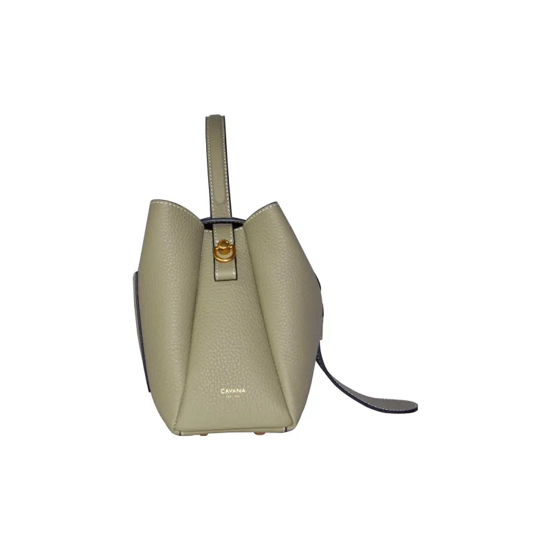 CAVANA Leather Boston Bag Shoulder Bag Crossbody Bag Handbag Women's Sage Green-2