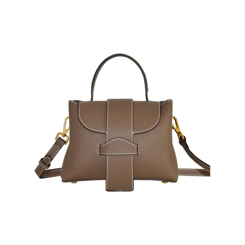 CAVANA Calfskin Boston Bag Shoulder Bag Crossbody Bag Handbag Extra Mini Women's Brown-0