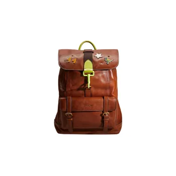 COACH Backpack Calfskin Backpack Large Size Men's Vintage Dark Brown