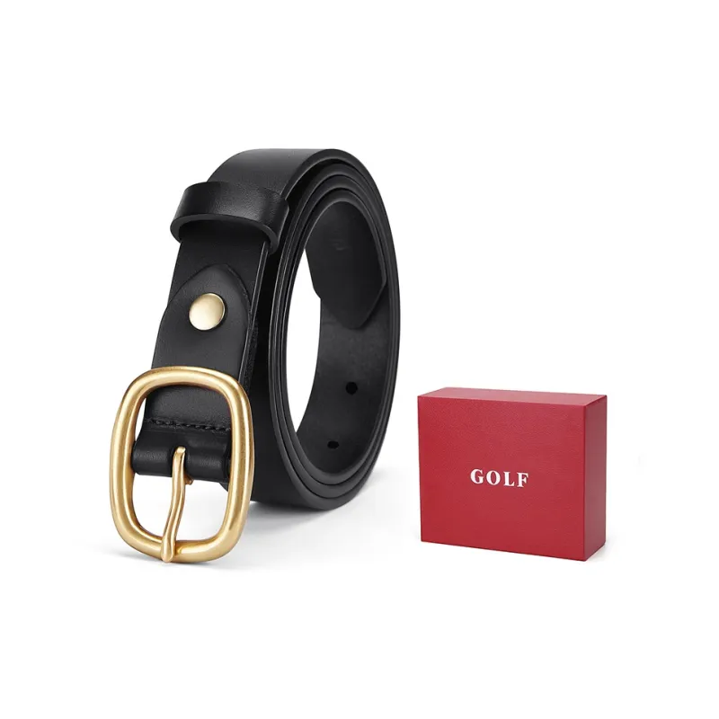 GOLF Cow Leather Leather Belts Women's Black/Brown 2.8CM-0