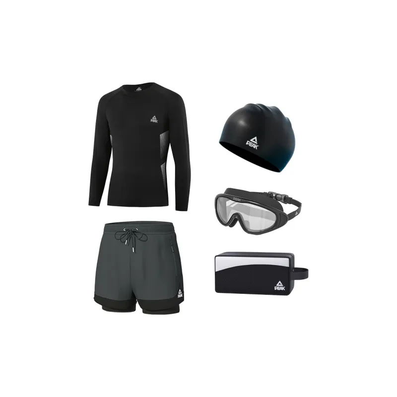 PEAK Swimming Sets Polyester Pool Men's Black Gray Color-8