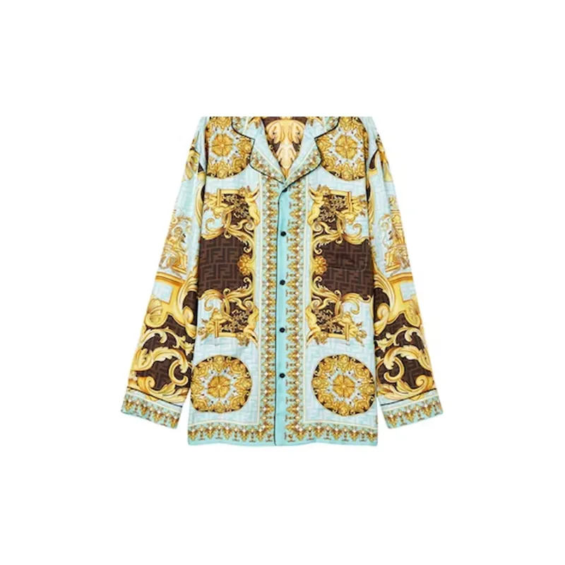 Versace X FENDI Shirts Men Multicolor-5