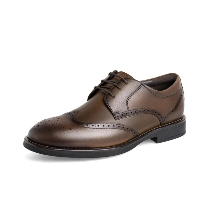 TATA Dress Shoes Men Low Top Black/Coffee-6