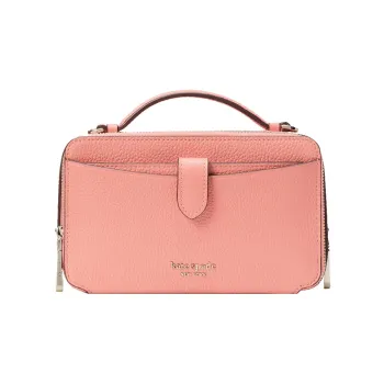 Kate Spade Hudson Litchi Grain Leather Camera Bag Handbag Shoulder Bag Crossbody Bag Small Size Women's Pink